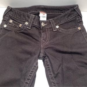 True Religion Black Skinny Jeans with White Stitching